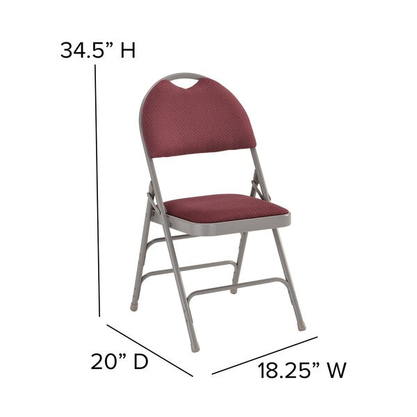 Burgundy Fabric Folding Chair
