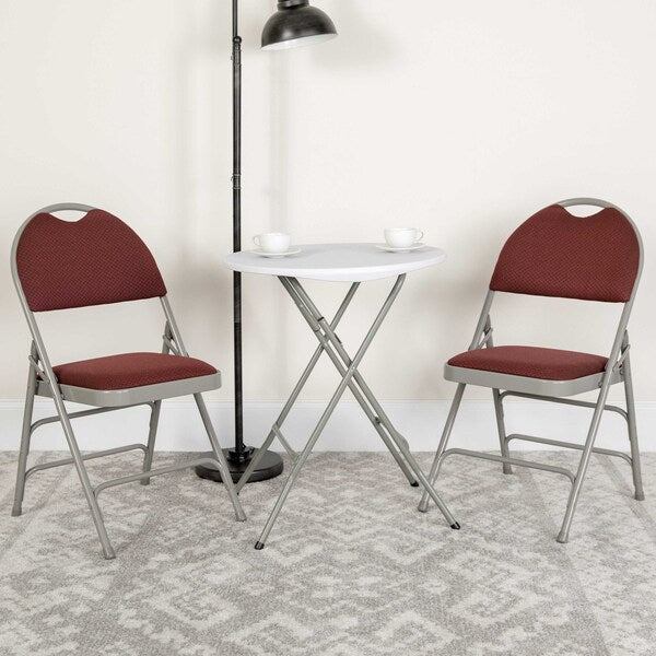 Burgundy Fabric Folding Chair