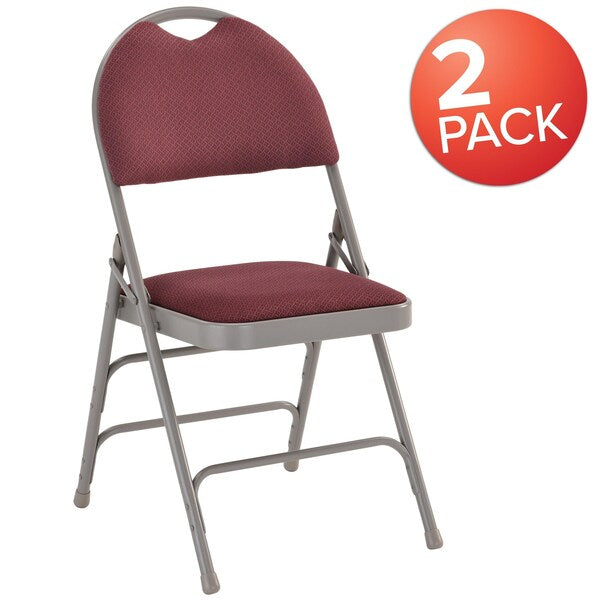 Burgundy Fabric Folding Chair