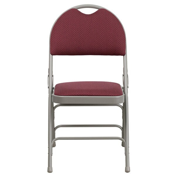 Burgundy Fabric Folding Chair