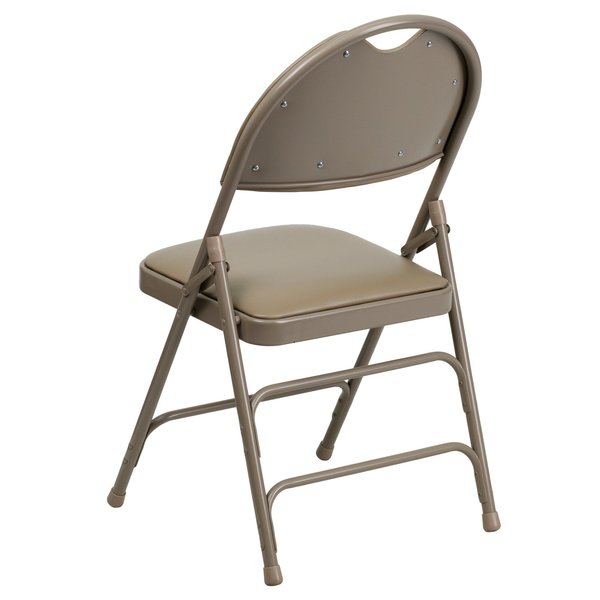 Beige Vinyl Folding Chair