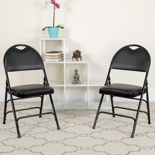 Black Vinyl Folding Chair