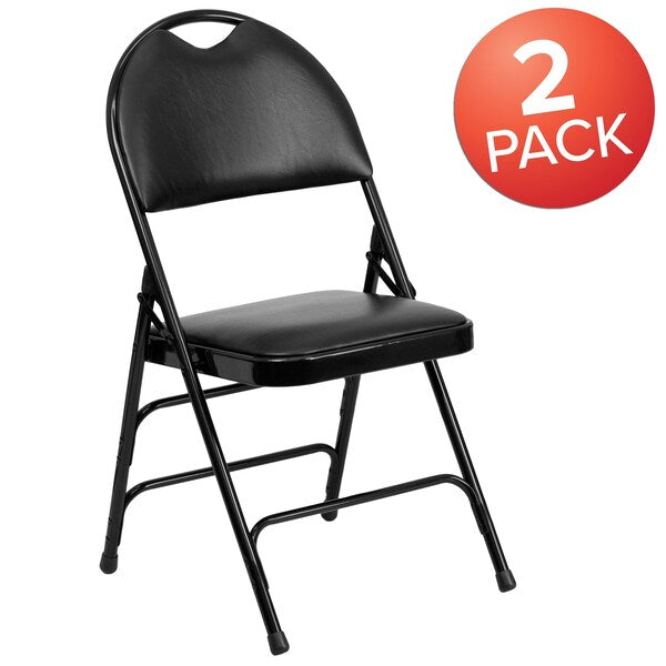 Black Vinyl Folding Chair