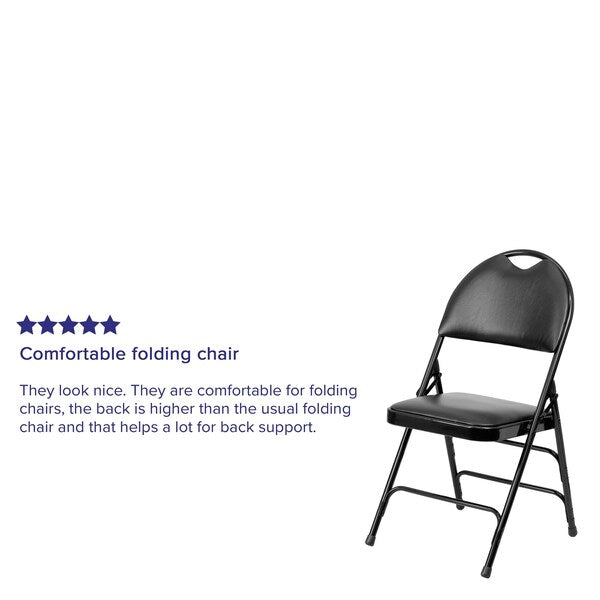 Black Vinyl Folding Chair