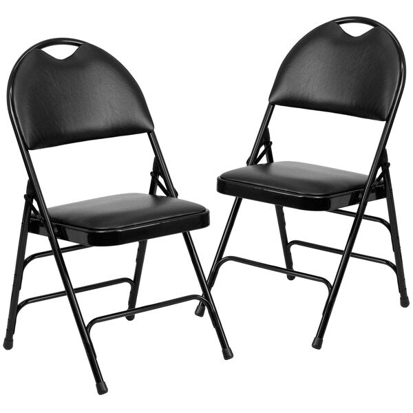 Black Vinyl Folding Chair