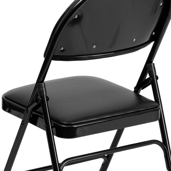 Black Vinyl Folding Chair
