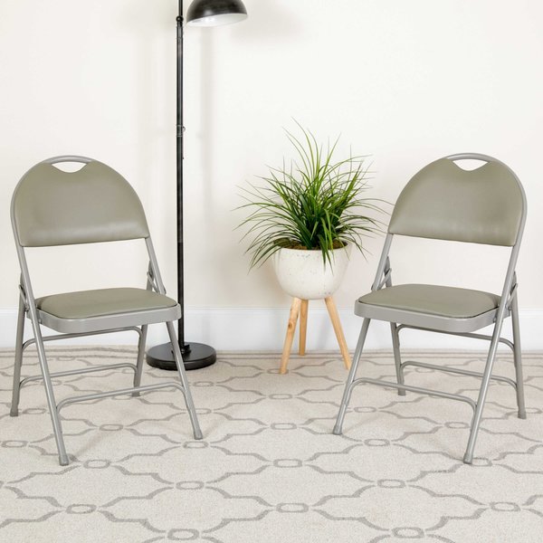 Gray Vinyl Folding Chair