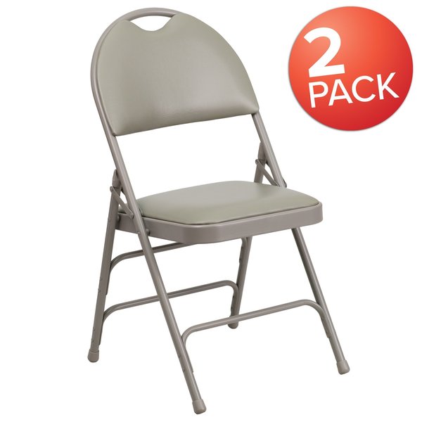 Gray Vinyl Folding Chair