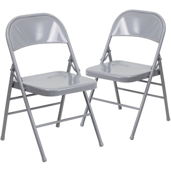 Gray Metal Folding Chair