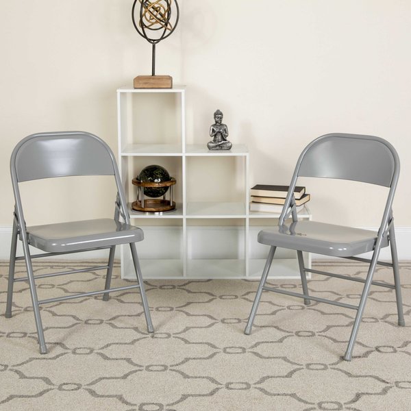 Gray Metal Folding Chair