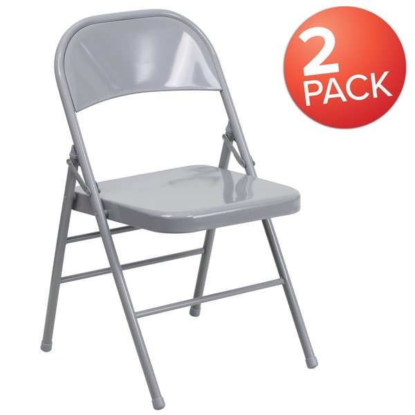 Gray Metal Folding Chair