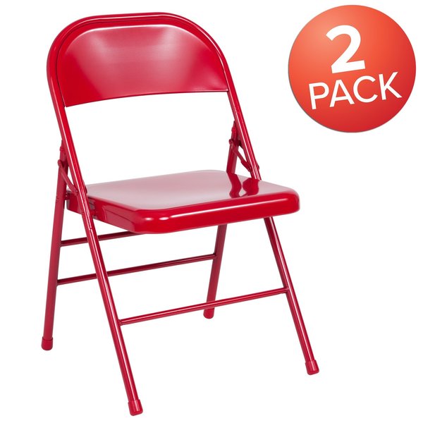 Red Metal Folding Chair