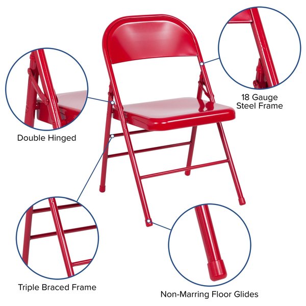 Red Metal Folding Chair
