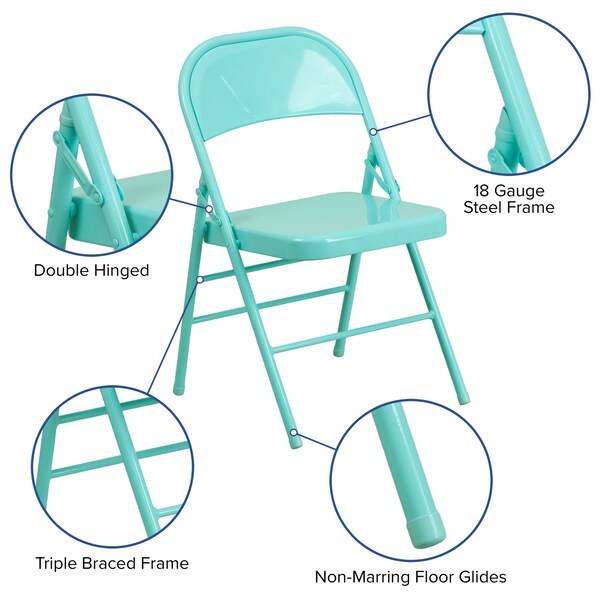 Tantalizing Teal Folding Chair