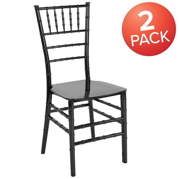 HERCULES Series Black Resin Stacking Chiavari Chair