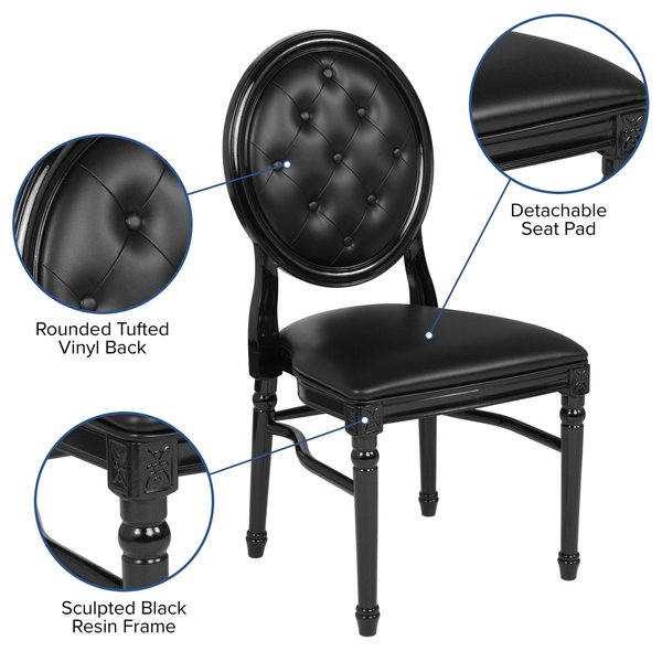 Tufted Black Dining Chair