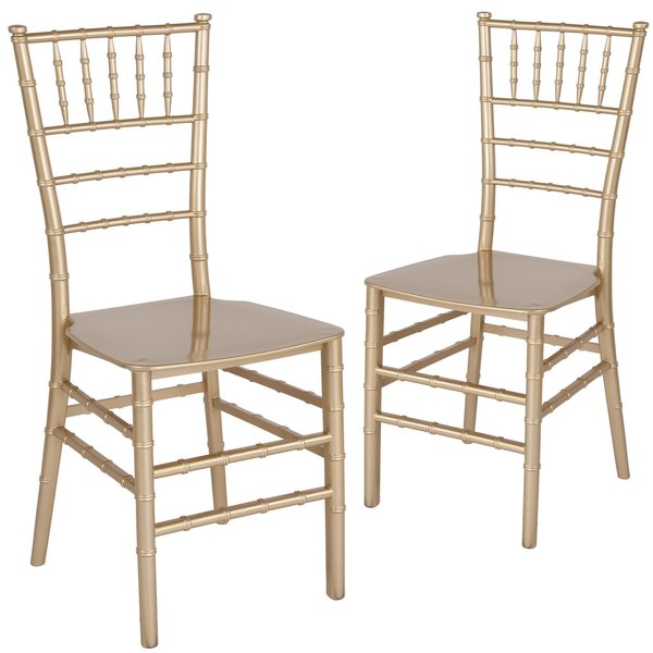 HERCULES Series Gold Resin Stacking Chiavari Chair
