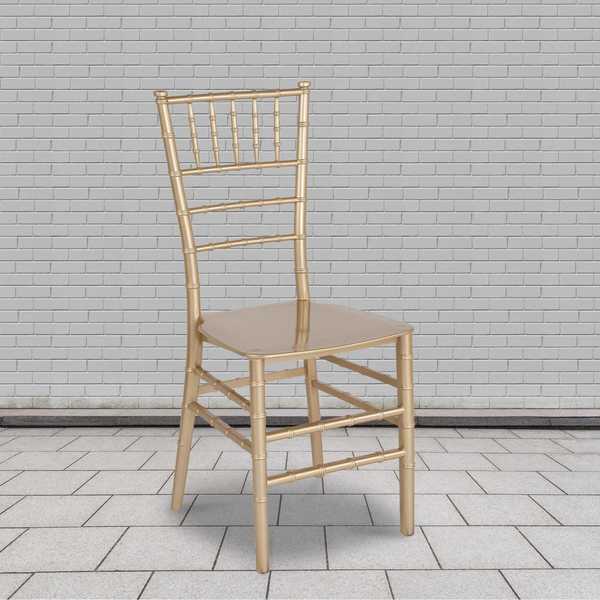 HERCULES Series Gold Resin Stacking Chiavari Chair