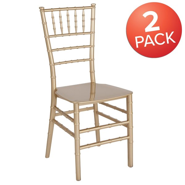 HERCULES Series Gold Resin Stacking Chiavari Chair