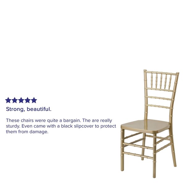 HERCULES Series Gold Resin Stacking Chiavari Chair