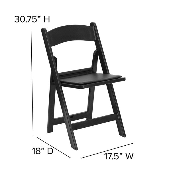 Black Resin Folding Chair