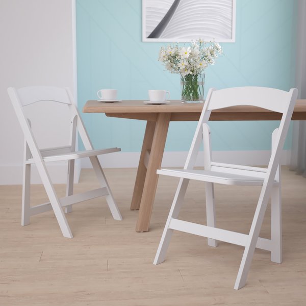 White Resin Folding Chair