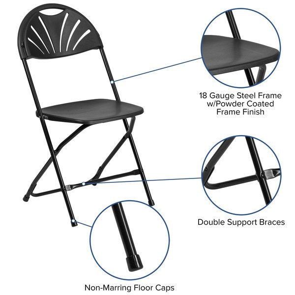 Black Plastic Folding Chair