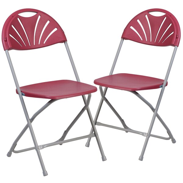 Burgundy Plastic Folding Chair