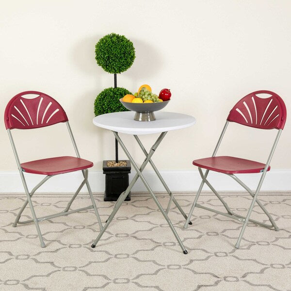Burgundy Plastic Folding Chair