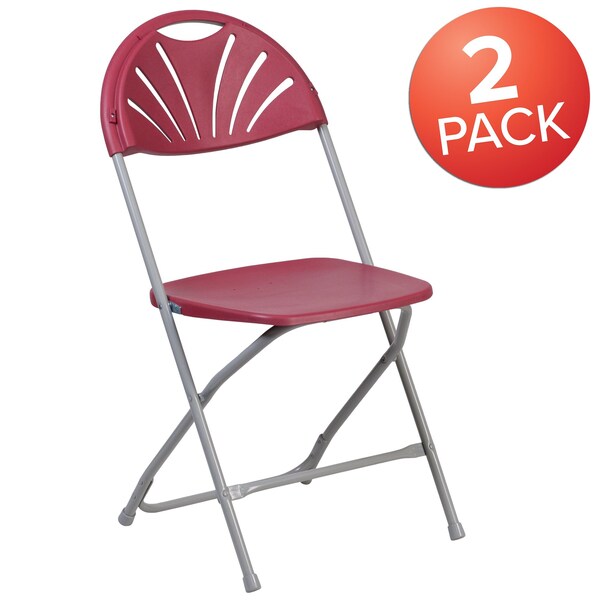 Burgundy Plastic Folding Chair