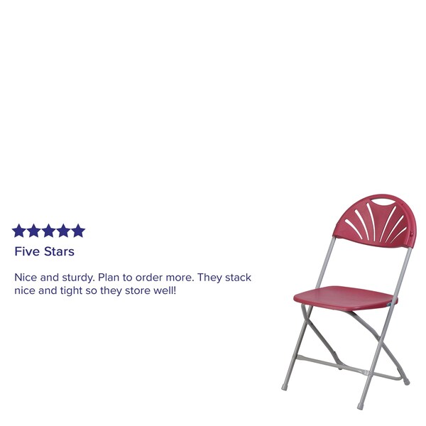 Burgundy Plastic Folding Chair