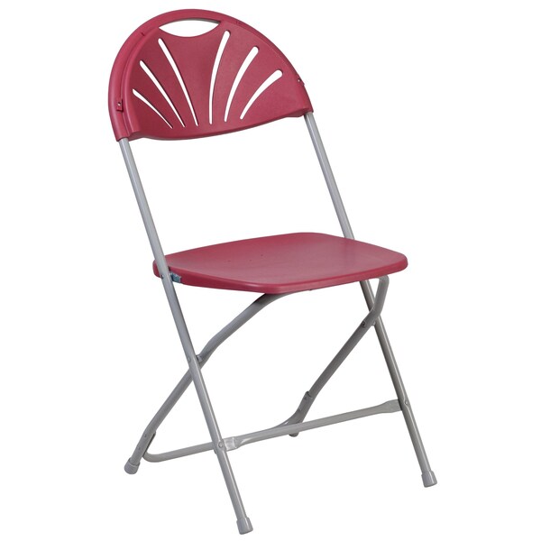 Burgundy Plastic Folding Chair