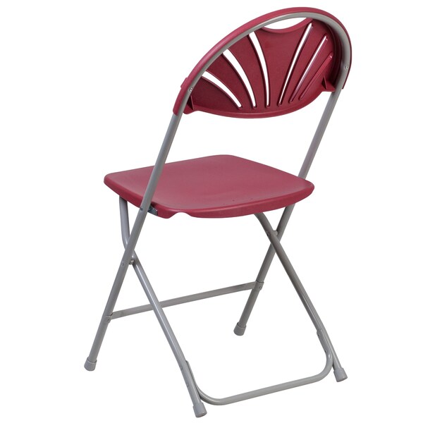 Burgundy Plastic Folding Chair
