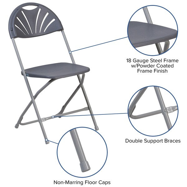 Charcoal Plastic Folding Chair