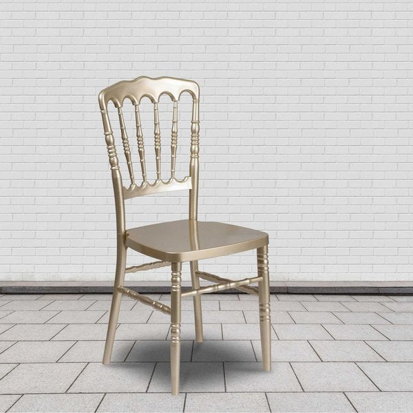 HERCULES Series Gold Resin Stacking Napoleon Chair