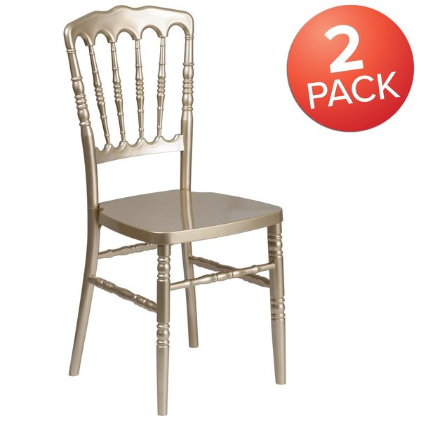 HERCULES Series Gold Resin Stacking Napoleon Chair
