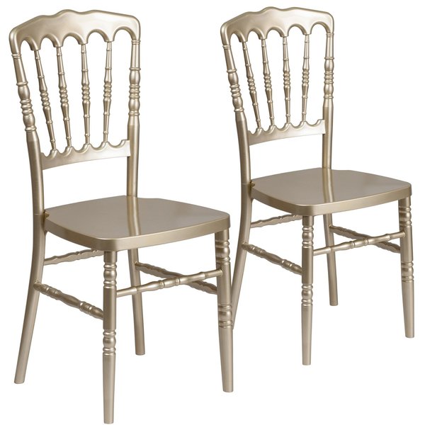 HERCULES Series Gold Resin Stacking Napoleon Chair