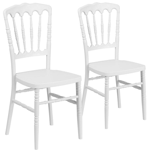 HERCULES Series White Resin Stacking Napoleon Chair
