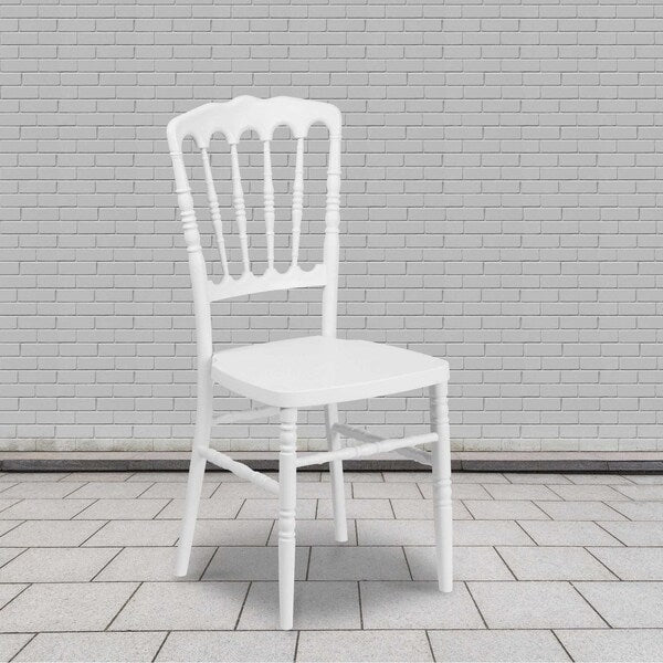 HERCULES Series White Resin Stacking Napoleon Chair