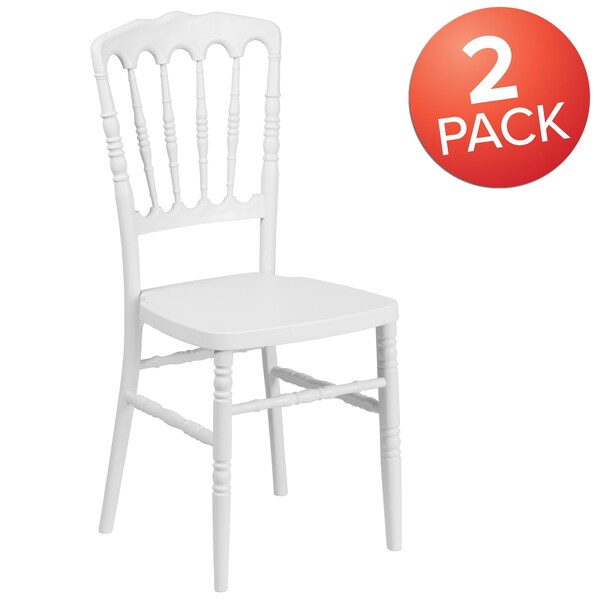 HERCULES Series White Resin Stacking Napoleon Chair