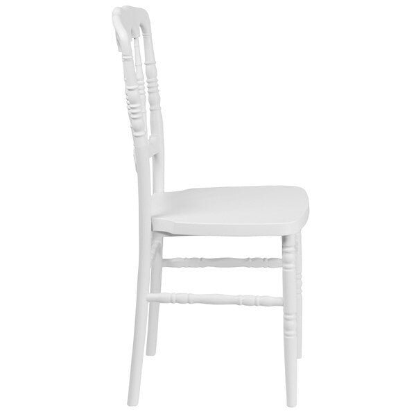 HERCULES Series White Resin Stacking Napoleon Chair