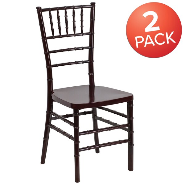 HERCULES PREMIUM Series Mahogany Resin Stacking Chiavari Chair
