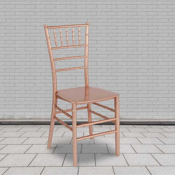 HERCULES Series Rose Gold Resin Stacking Chiavari Chair