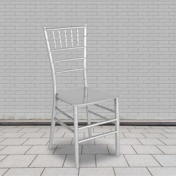HERCULES Series Silver Resin Stacking Chiavari Chair