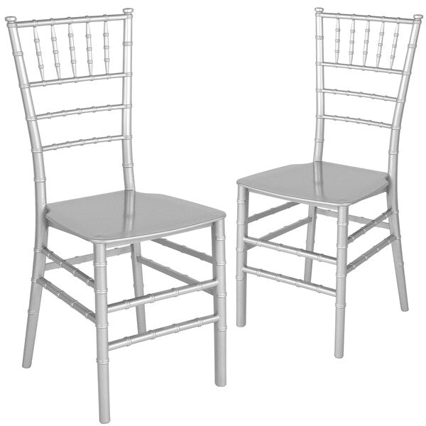 HERCULES Series Silver Resin Stacking Chiavari Chair
