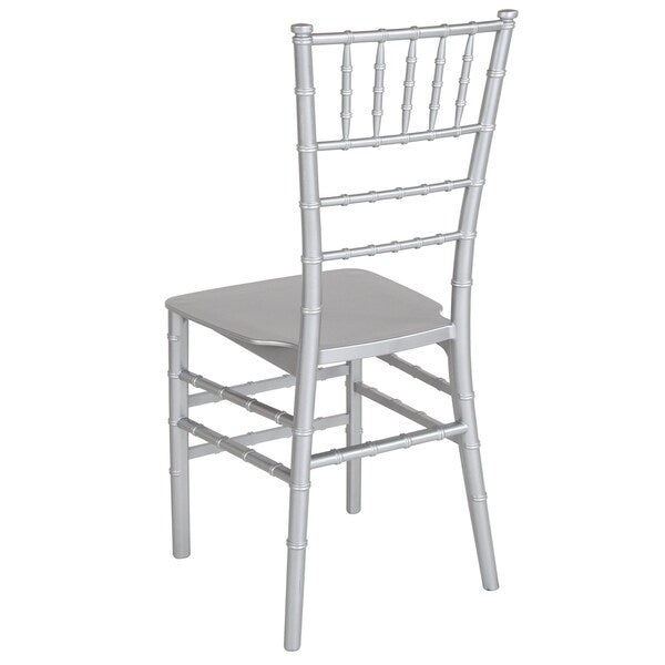 HERCULES Series Silver Resin Stacking Chiavari Chair