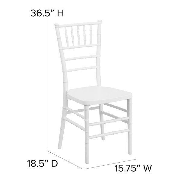 HERCULES PREMIUM Series White Resin Stacking Chiavari Chair