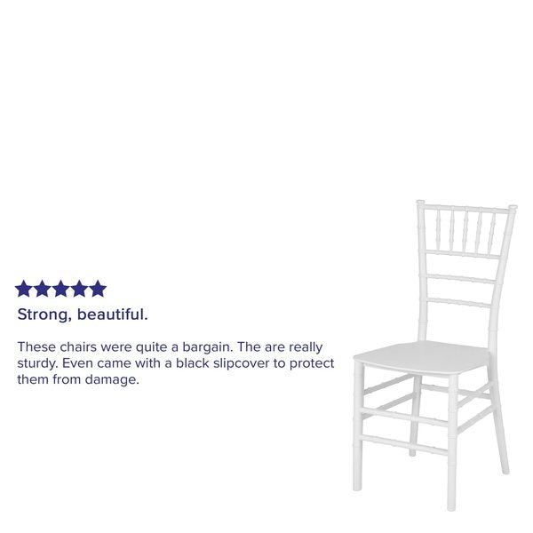 HERCULES PREMIUM Series White Resin Stacking Chiavari Chair
