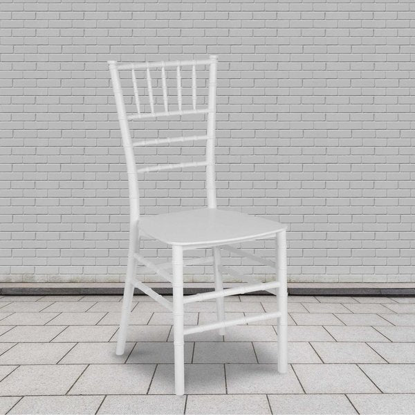 HERCULES Series White Resin Stacking Chiavari Chair