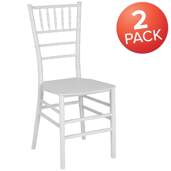 HERCULES Series White Resin Stacking Chiavari Chair